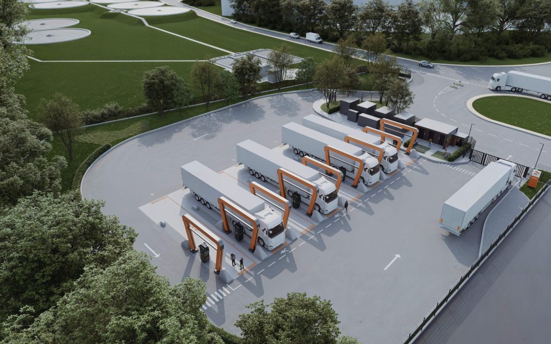 UK’s first park-based HGV EV-charging station